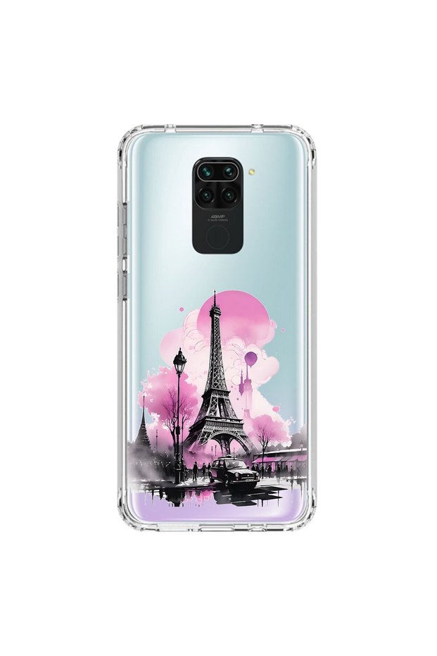 حافظة شفافة متوافقة مع هاتف Xiaomi Redmi Note 9 بتصميم Paris 1