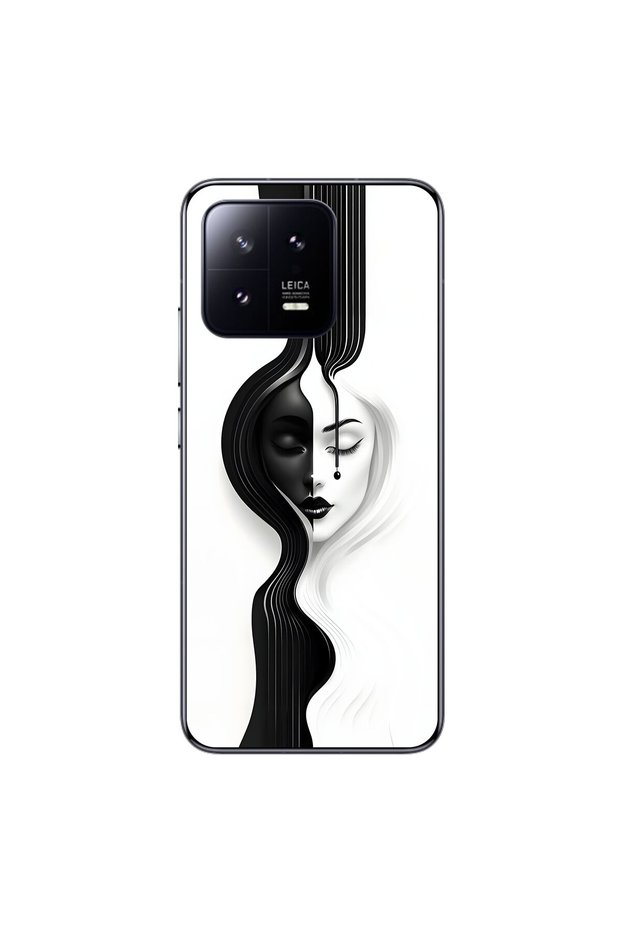 Xiaomi Mi 13 Compatible Transparent Case with Aesthetic Face 3 Design