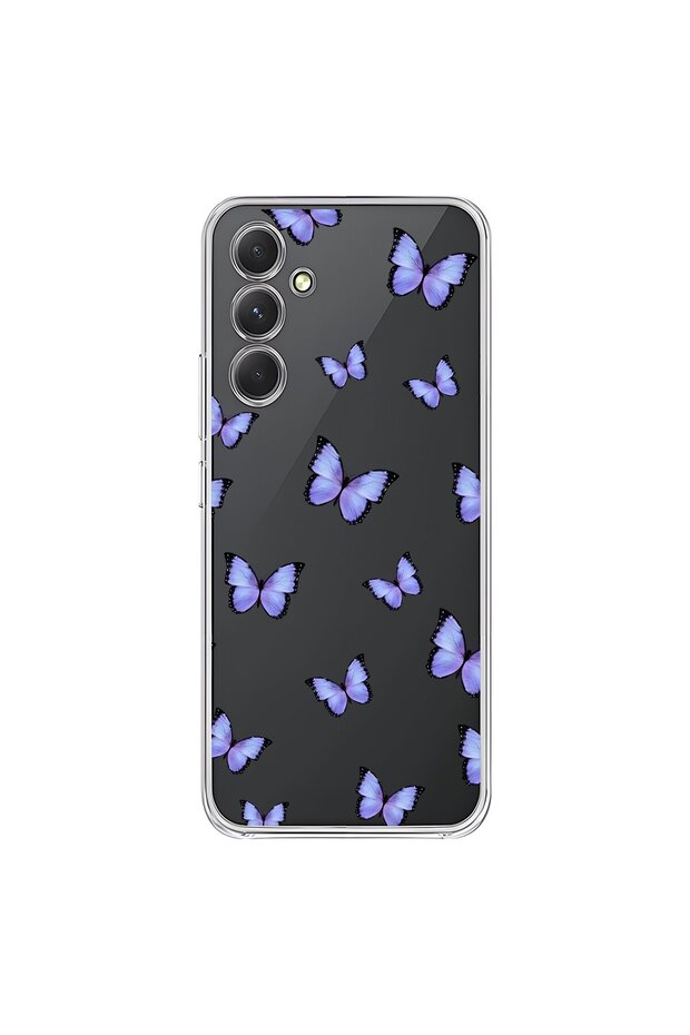 Samsung Galaxy A54 Compatible Transparent Case Butterfly 3 Design