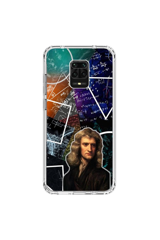حافظة شفافة متوافقة مع هاتف Xiaomi Redmi Note 9 Pro بتصميم إسحاق نيوتن