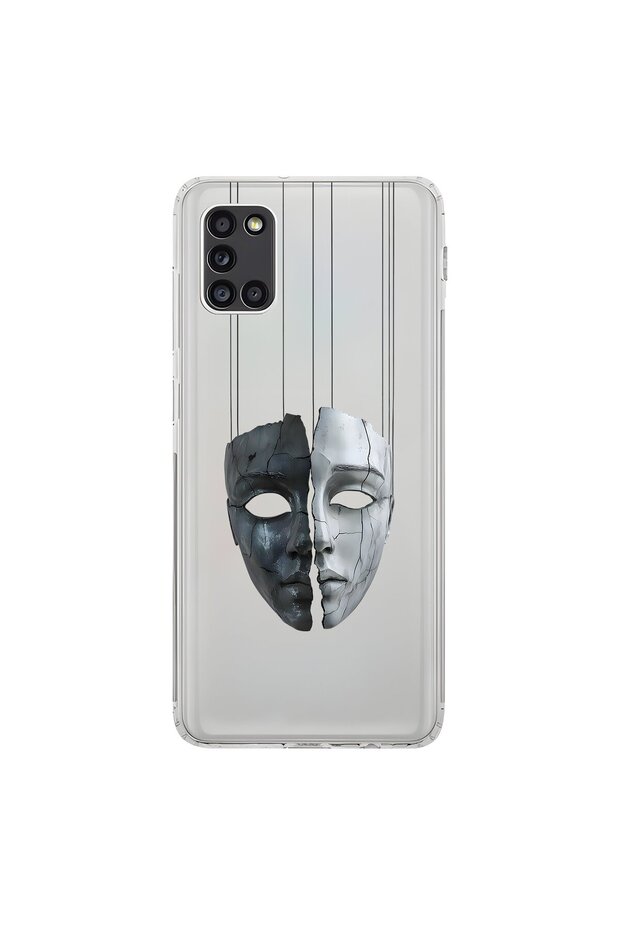 حافظة شفافة متوافقة مع هاتف Samsung Galaxy A31 مع تصميمات جمالية للوجه 8