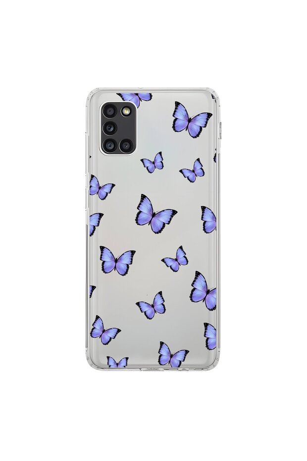 Samsung Galaxy A31 Compatible Transparent Case Butterfly 3 Design
