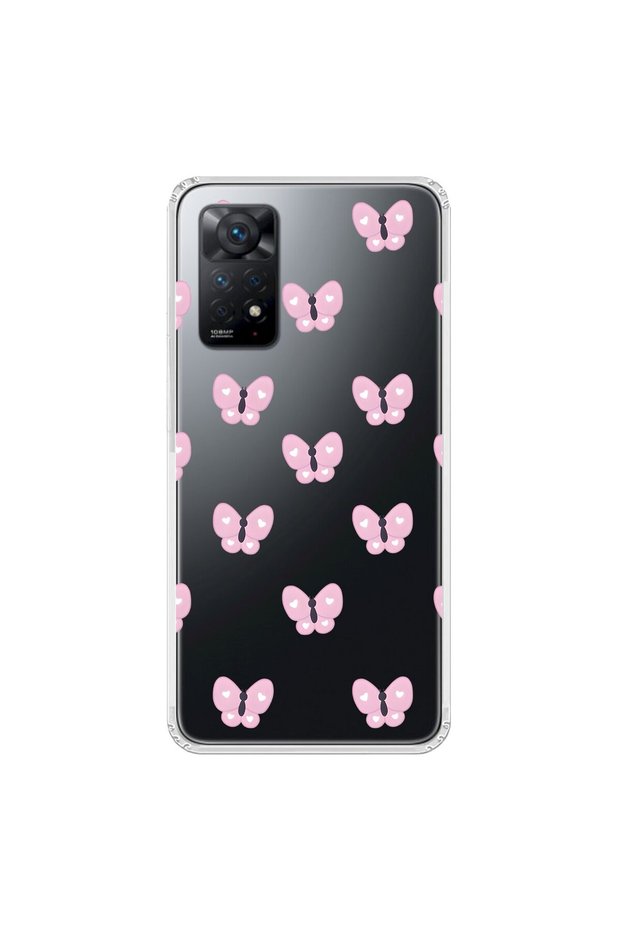 Xiaomi Redmi Note 11 Pro Compatible Transparent Case with Butterfly 1 Design
