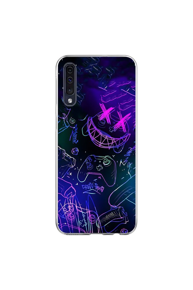 Samsung Galaxy A70 Compatible Transparent Case Graffiti 4 Design