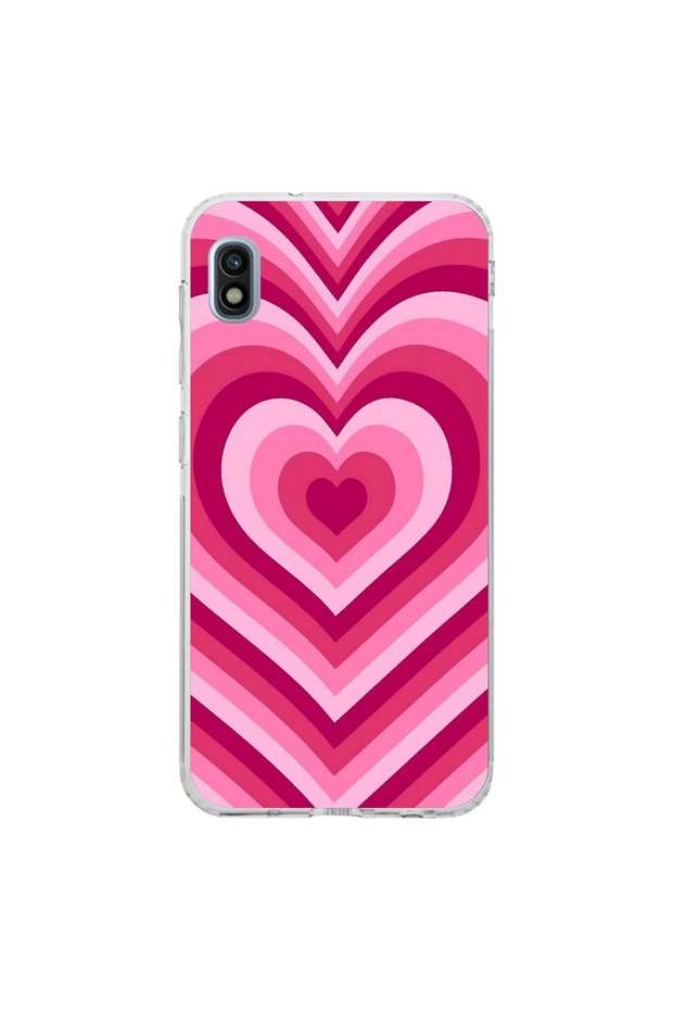 Samsung Galaxy A10 Compatible Transparent Case with Heart 1 Design