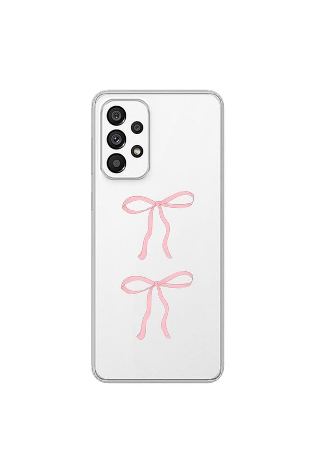 Samsung Galaxy A73 Compatible Transparent Case with Ribbon 1 Design