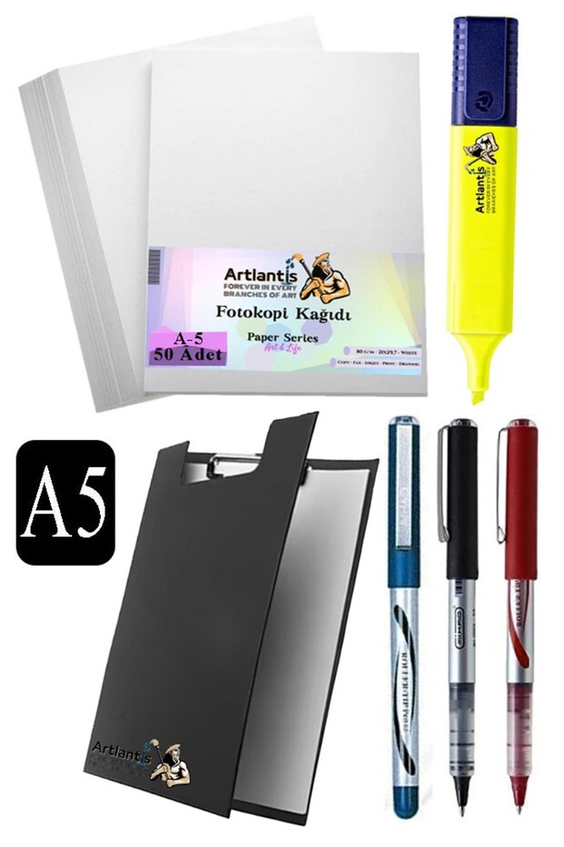 Covered Secretaryship A5 Pilot Pen 3 Colors A5 White Copier Paper 50 Pieces Highlighter Pen Yellow Office