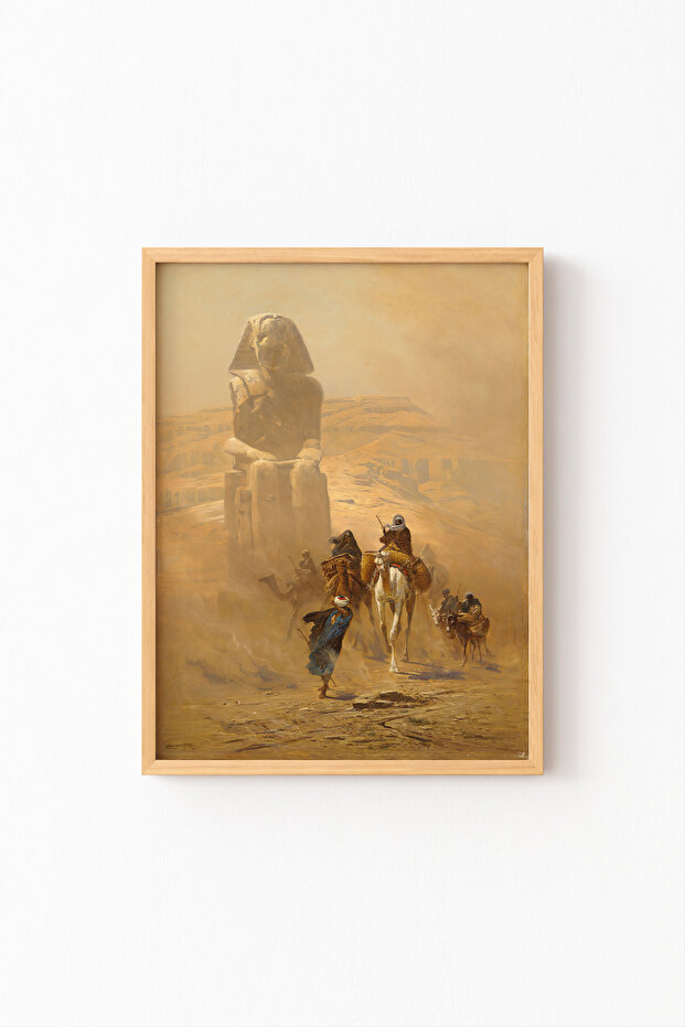 ال Sphinx - إطار خشبي منقوش