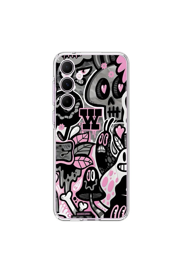 Samsung Galaxy A55 Compatible Transparent Case with Graffiti 10 Design