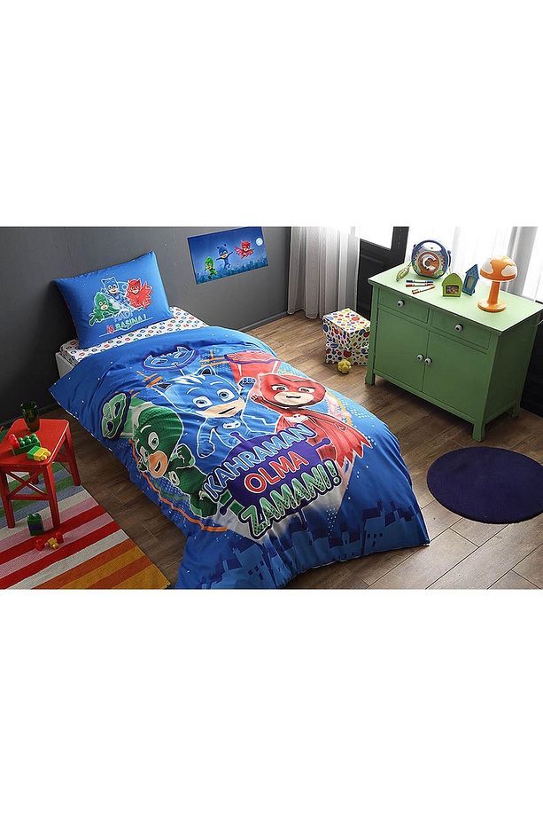 TAÇ Lisanslı Tek Kişilik Nevresim Takımı - Pijamaskeliler ( PJ Masks ) - 1