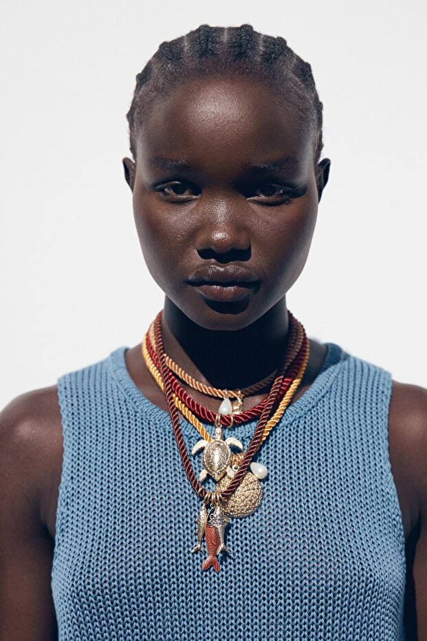 Çoklu Charmlı İp Kolye - 2