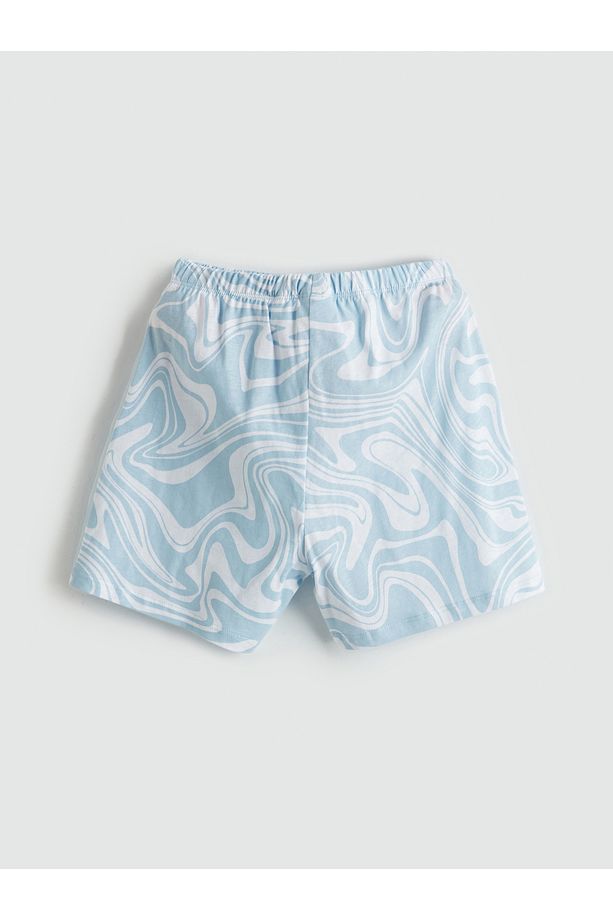 Bisiklet Yaka Stitch Baskılı Kız Çocuk Şortlu Pijama Takımı - 6
