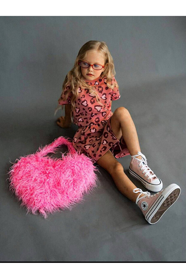 Girl's Cotton Pink Leopard Printed Shorts Set