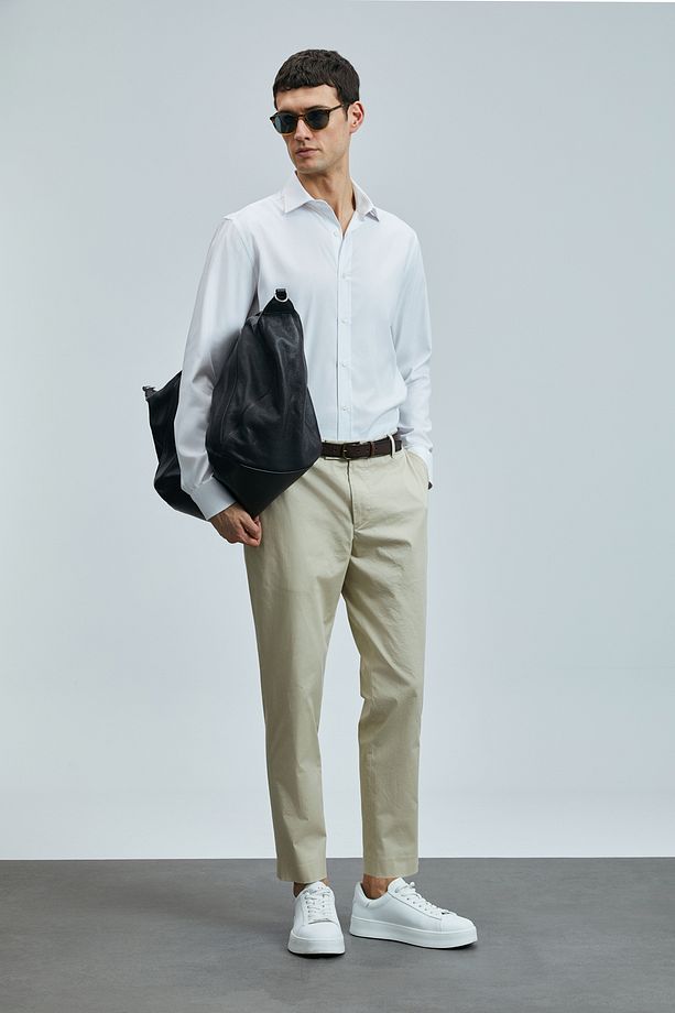 Plus Smart Erkek Chino Pantolon Slim Fit Deve Tüyü - 4