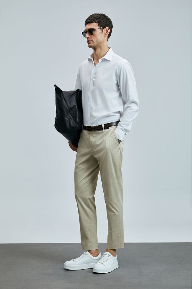Plus Smart Erkek Chino Pantolon Slim Fit Deve Tüyü - 3
