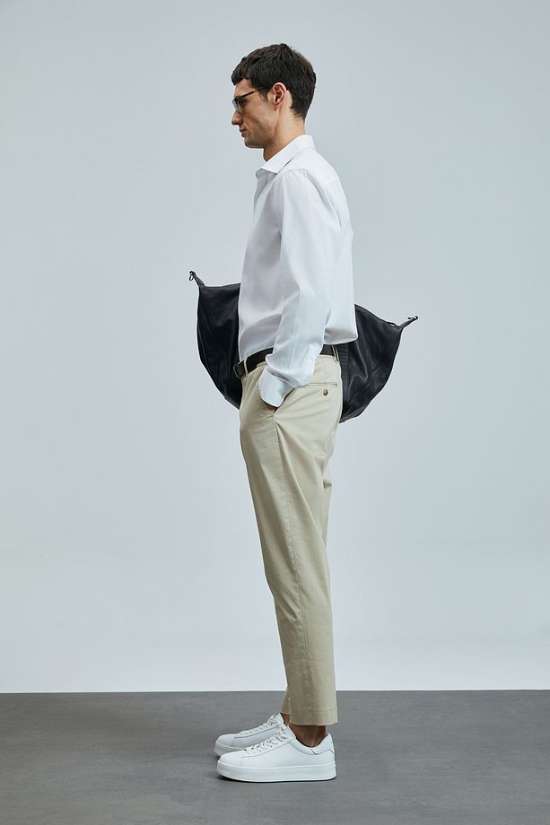 Plus Smart Erkek Chino Pantolon Slim Fit Deve Tüyü - 5