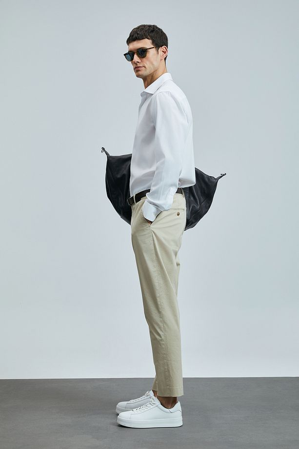 Plus Smart Erkek Chino Pantolon Slim Fit Deve Tüyü - 1