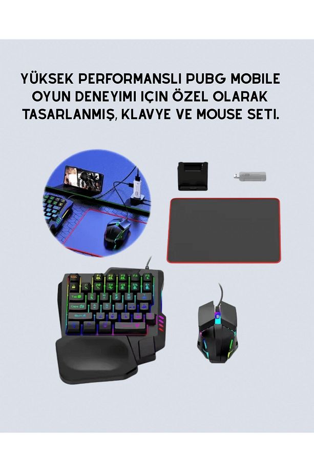 Tak-Çalıştır Mobil Oyun Ekipmanları Seti Uyumlu  Klavye Mouse Dahil - 2
