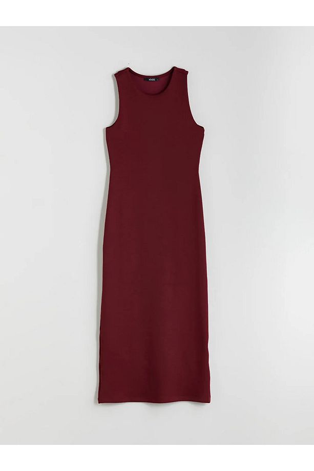 XSIDE Siyah Bisiklet Yaka Bodycon Elbise - 1