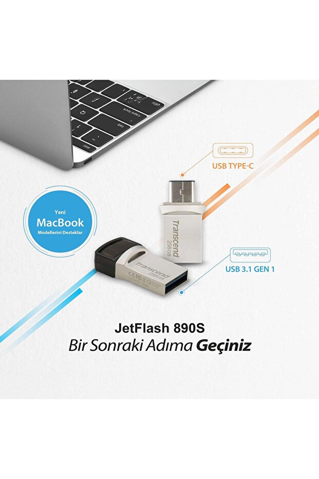 Ts256gjf890s 256gb Type-a&c Otg Usb3.1 Flash Bellek - 2