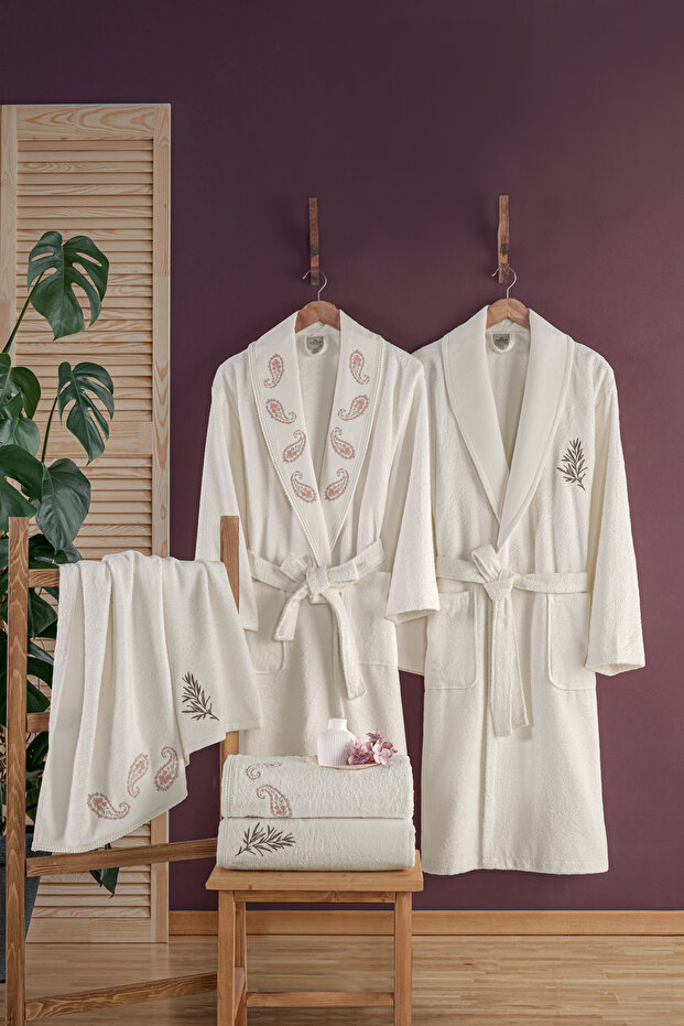 Chal - Embroidered Family Bamboo Bathrobe Series - 6 Pieces