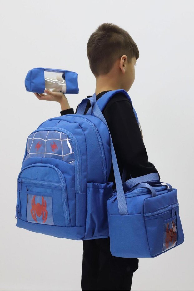 School Bag Boy Spiderman Themed Set of 3 Benlenme Bag Pen Holder Orthopedic Trending Product