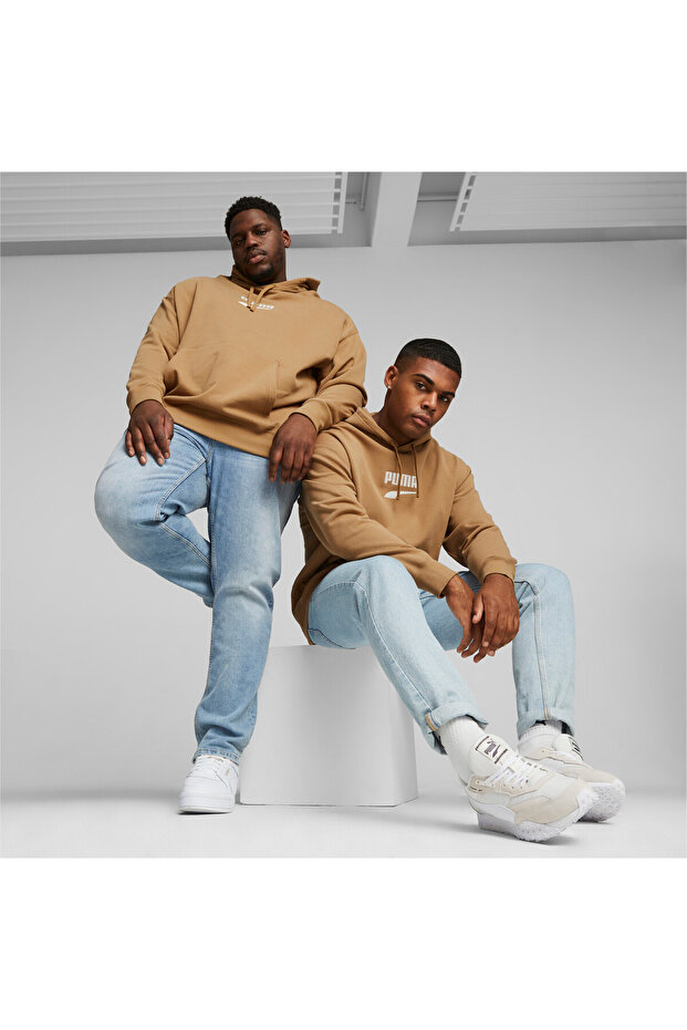 Mens DOWNTOWN Logo Hoodie - Beige