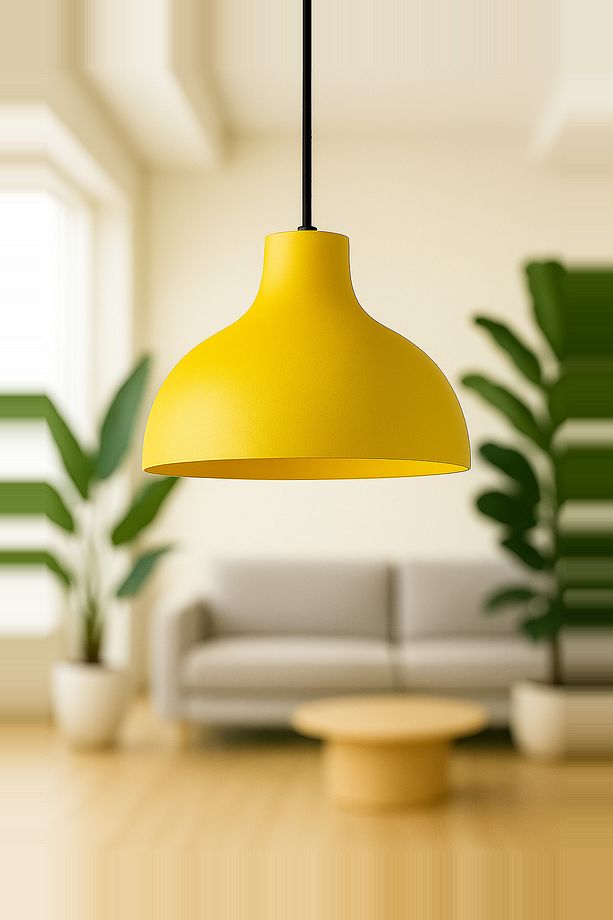 Shine Metal Tekli Sarı Sarkıt Avize Retro Rustik Model Modern Endüstriyel Mufak Hol Ofis Cafe Avize - 1