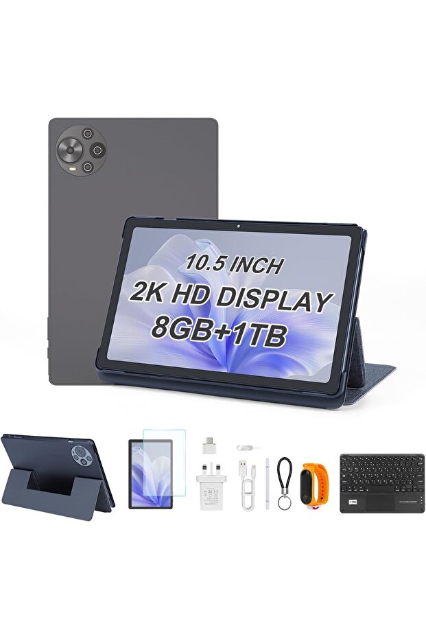 C idea 10.5 inch Tablet, 8GB+1TB Tablet PC with Android 14, Dual SIM, 5G LTE 1200x2000 Incell Screen
