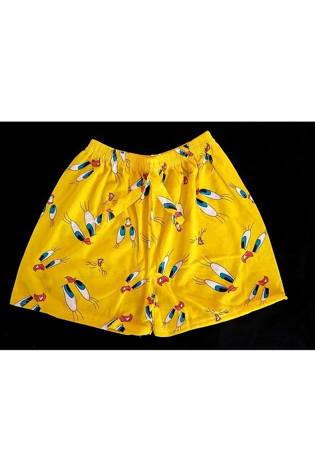 Yazlık Şort Sarı kumaş üzerine tweety kuş desenli - 3
