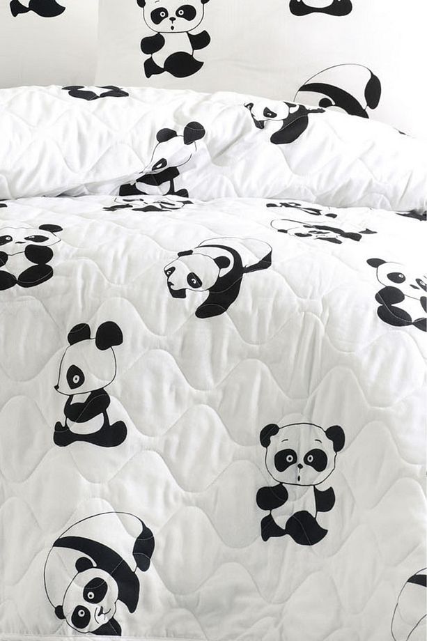 Çok Amaçlı Örtü Tek Kişilik Panda Beyaz - 4