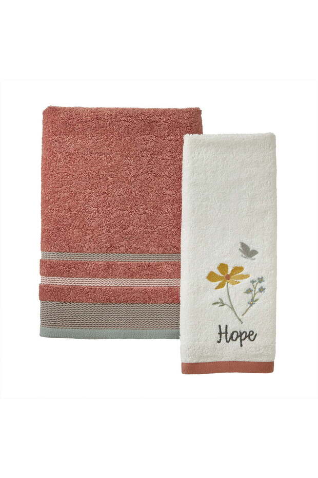 Mainstays 2 Piece Cotton Bath and Hand Towel Set