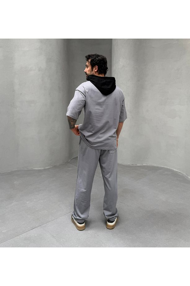 Kith Nakışlı Kısakollu Kapşonlu 2 İplik Compak Alt Üst Takım PNC - 3