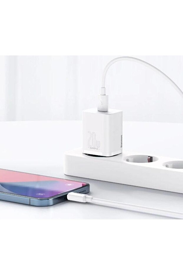 Incarcator Retea USB Baseus Super Si CCSUP-B02, 20W, 1 X USB Type-C (Alb) - 6