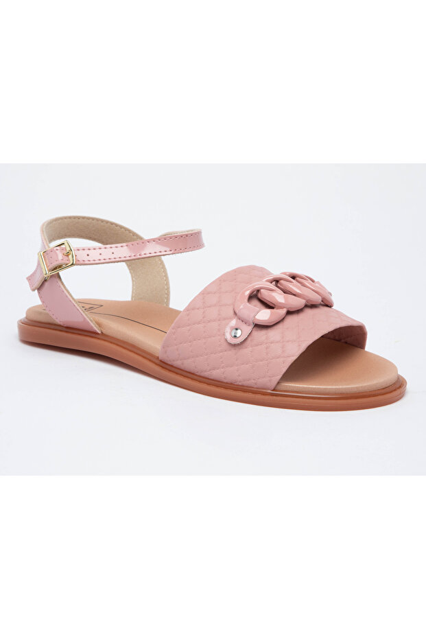 Ladies Flat Sandals With Back Strap Pink | Made In Brazil