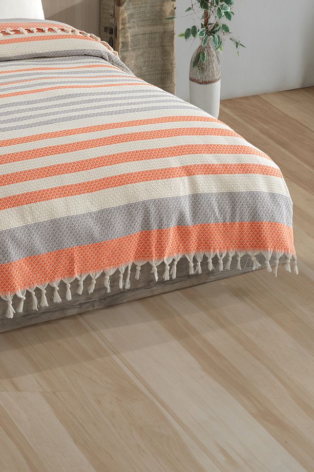 Çift Kişilik Natural Yatak Örtüsü Pike 210x240 - 3