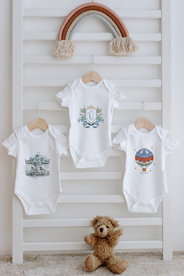 3-Piece Baby Body - Blue Royal Series - Letter U
