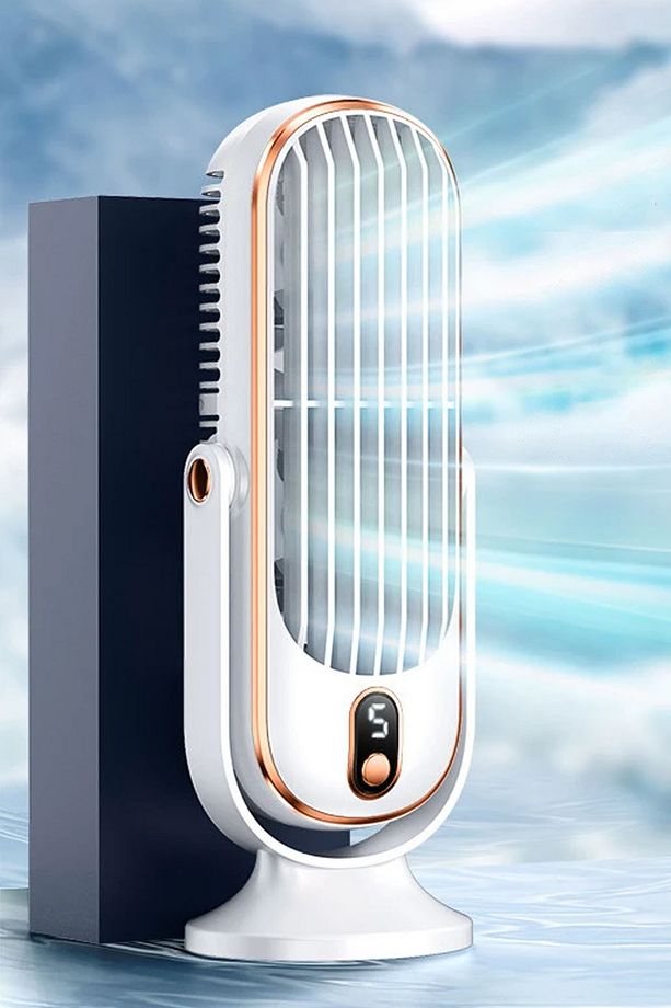 Mini Gamer Masa Üstü Retro Mikrofon Görünümlü Fan 5 Modlu Güçlü Masa Üstü Şirin Fan - 4