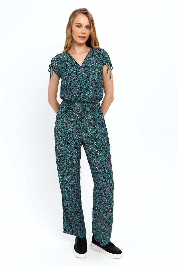 Jakarlı Yeşil Tulum - 1