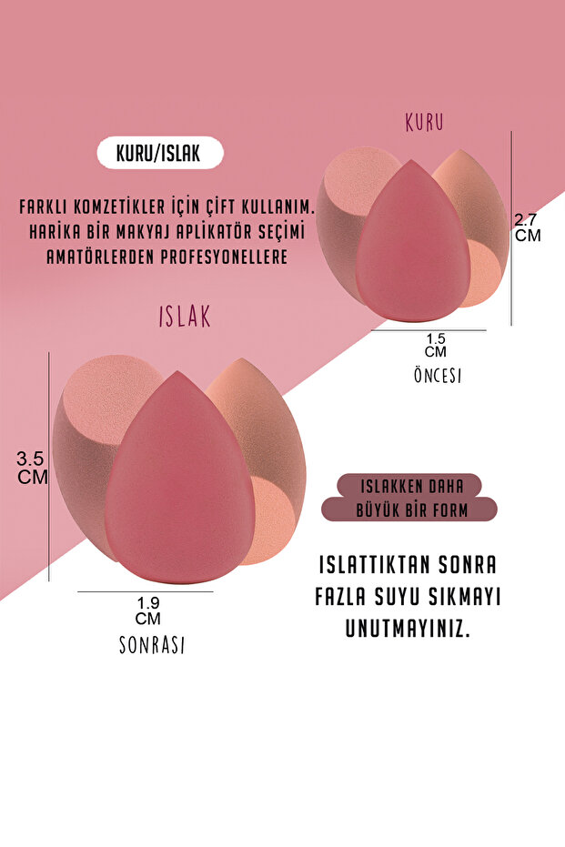 4'lü Standlı Makyaj Süngeri Seti - 4