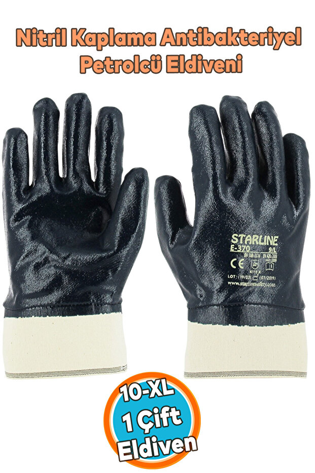 Petrolcuer Work Gloves Nitrile Coated Size 10 XL Size Thick Protection Construction Industry Hand Gloves