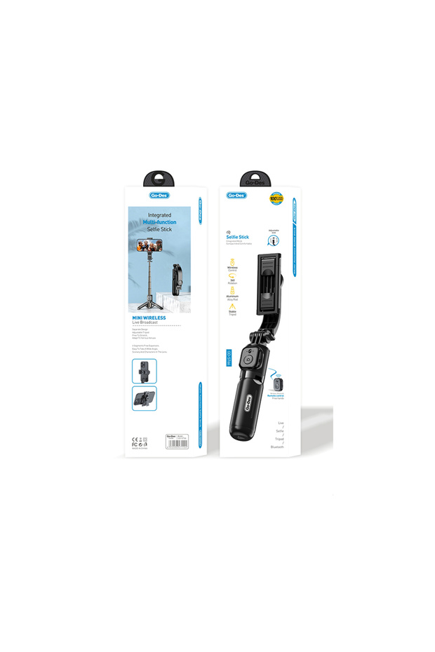 Go Des GD-ST66 Kumandalı 360 Derece Dönebilen Selfie Çubuğu ve Tripod Siyah - 4