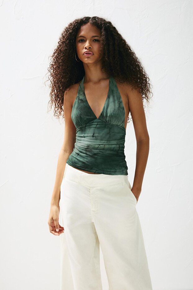 Batik desenli halter üst - 2