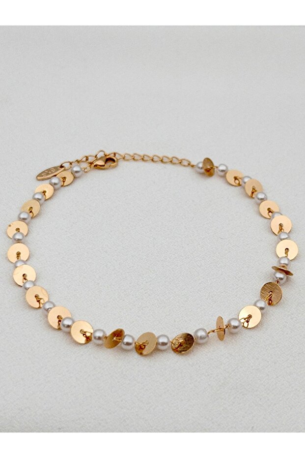 Pullu İncili Çelik Halhal - 3