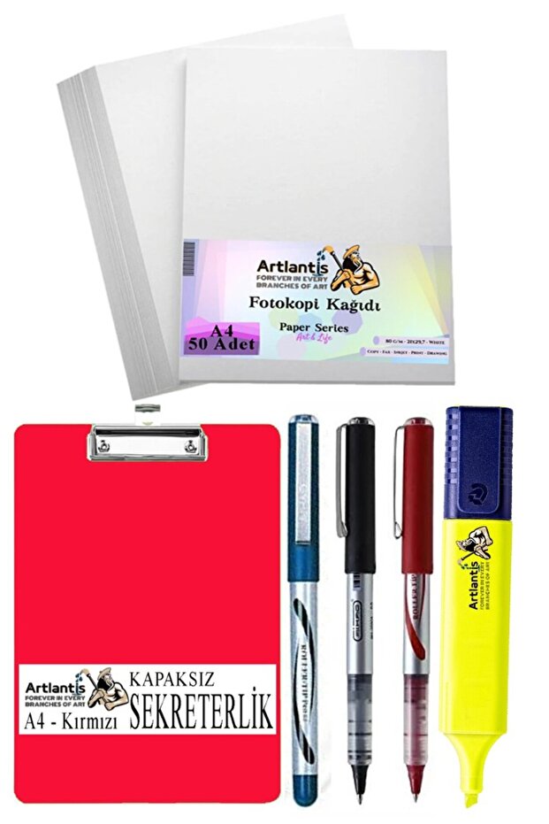 Capless Secretarial A4 Pilot Pen 3 Colors A4 White Copier Paper 50 Pieces Highlighter Pen Yellow Office