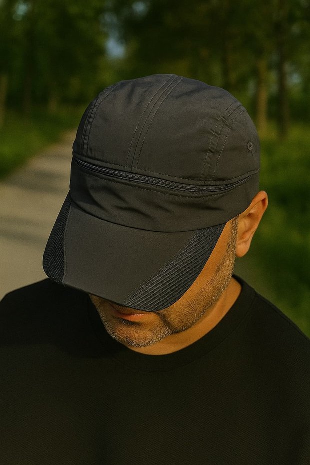 Kostan Accessory Unisex Zippered Sports Hat Women Men