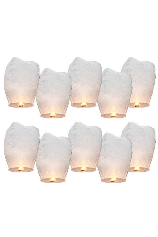 Flying Lanterns Pack, White, 10pcs - 1