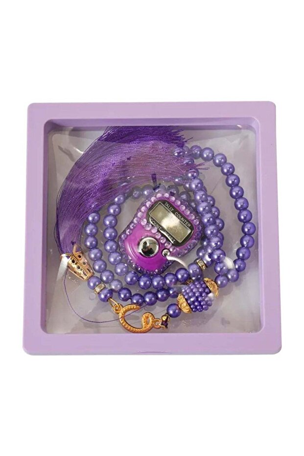 Digital Elegance 99 Glass Bead Tasbeeh Gift Set with Digital Counter Assorted