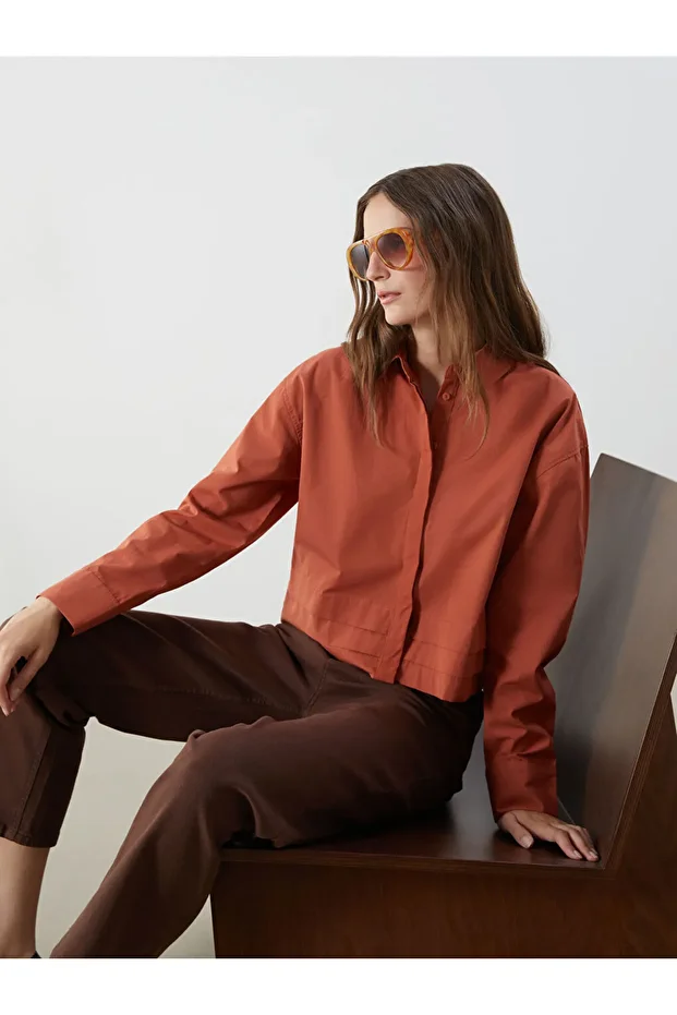 LCW Crop Kadın Gömlek Fast Moda - 1