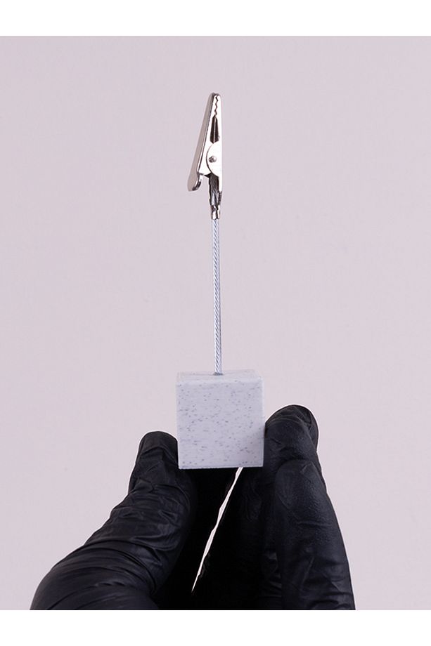 Metal Not Tutucu Metal Kıskançlı Notluk Mermer Desenli Masaüstü Not Tutacağı - 6